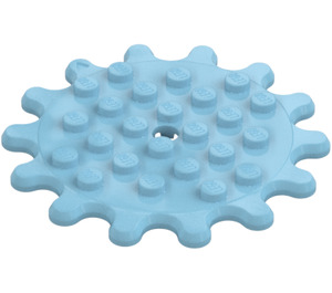 LEGO Medium Azure Plate Round 6 x 6 with 14 Gear Teeth (35446)