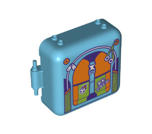 LEGO Medium Azure Play Cube Box 3 x 8 with Hinge with Backpack (64462 / 78338)