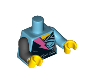 LEGO Celeste medio Rocker Chica Torso (973 / 88585)