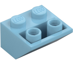 LEGO Medium Azure Slope 2 x 2 (45°) Inverted with Flat Spacer Underneath (3660)