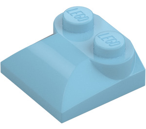 LEGO Medium Azure Skråning 2 x 2 buet med buet ende (47457)