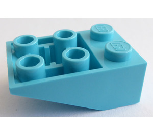 LEGO Medium azuurblauw Helling 2 x 3 (25°) Omgekeerd met verbindingen tussen noppen (2752 / 3747)