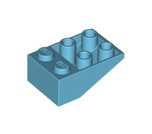 LEGO Medium azuurblauw Helling 2 x 3 (25°) Omgekeerd zonder verbindingen tussen noppen (3747)