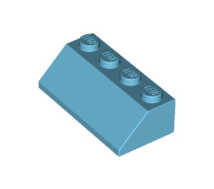 LEGO Medium Azure Slope 2 x 4 (45°) with Rough Surface (3037)