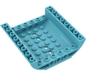 LEGO Azure moyen Pente 8 x 8 x 2 Incurvé Inversé Double (54091)