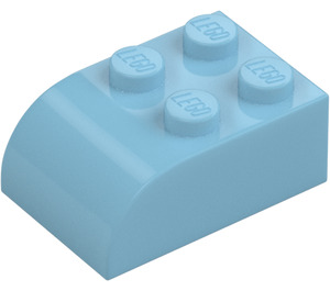 LEGO Medium azuurblauw Helling Steen 2 x 3 met Gebogen bovenkant (6215)