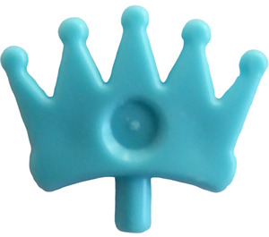 LEGO Medium azuurblauw Tiara met 5 punten en Indentation  (93080)