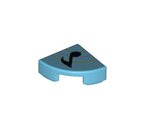 LEGO Azure Moyen Tuile 1 x 1 Trimestre Cercle avec Single Musical Note (25269 / 73018)