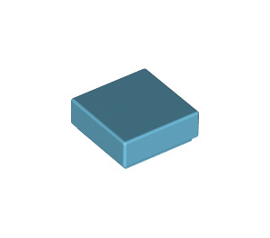 LEGO Medium azuurblauw Tegel 1 x 1 met groef (3070 / 30039)