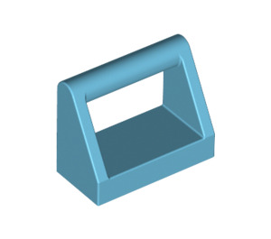 LEGO Azure moyen Tuile 1 x 2 avec Manipuler (2432)