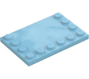 LEGO Medium Azure Tile 4 x 6 with Studs on 3 Edges (6180)