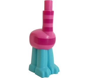 LEGO Medium Azure Trolls Giraffe Nederste Legeme med Dark Lyserød Torso med Magenta Striber (66208)