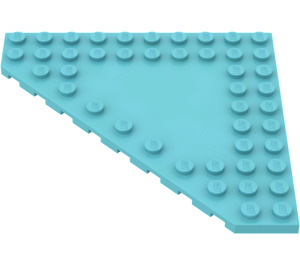 LEGO Mittleres Azure Keil Platte 10 x 10 ohne Ecke ohne Noppen im der Mitte (92584)