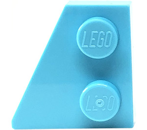 LEGO Azure Moyen Pièce de monnaie assiette 2 x 2 Aile La gauche (24299)