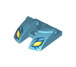 LEGO Medium Azure Wedge Plate 2 x 3 with Curved Slopes (3 x 4) with Yellow Eyes (3220 / 102902)