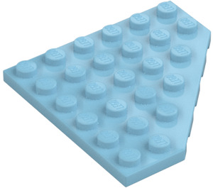 LEGO Medium Azure Kile Plade 6 x 6 Hjørne (6106)