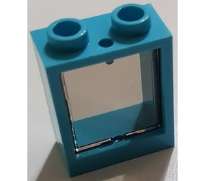 LEGO Azure moyen Fenêtre 1 x 2 x 2 sans Sill avec Transparent Verre