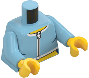 LEGO Medium Azure Kvinde - Medium Azure Top Minifig Torso (973 / 76382)