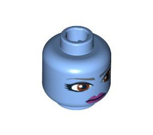 LEGO Medium Blue Aayla Secura Head (Safety Stud) (3626 / 90824)