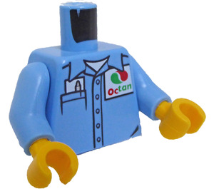 LEGO Medium Blue Airport worker with Octan Jacket Minifig Torso (973 / 76382)