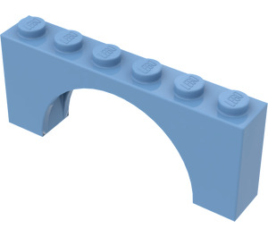 LEGO Mellanblå Båge 1 x 6 x 2 Medeltjock topp (15254)