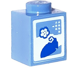 LEGO Bleu moyen Brique 1 x 1 avec Milk Carton (3005 / 72087)