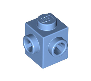 LEGO Bleu moyen Brique 1 x 1 avec Deux Goujons sur Adjacent Sides (26604)