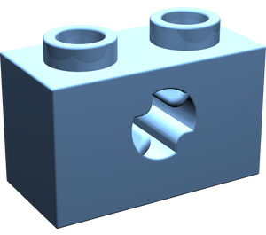 LEGO Medium Blue Brick 1 x 2 with Axle Hole ('X' Opening) (32064)