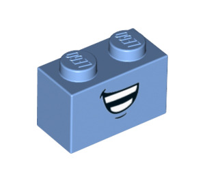 LEGO Bleu moyen Brique 1 x 2 avec Mouth avec tube inférieur (3004 / 32893)