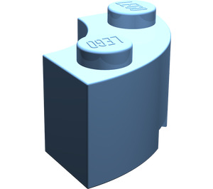 LEGO Mittelblau Backstein 2 x 2 Runden Ecke mit Bolzenkerbe und normaler Unterseite (3063 / 45417)