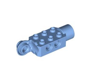 LEGO Medium blauw Steen 2 x 3 met Gaten, Rotating met Socket (47432)