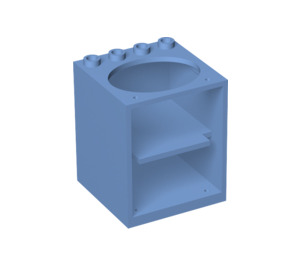 LEGO Medium Blue Cabinet 4 x 4 x 4 with Sink Hole (6197)