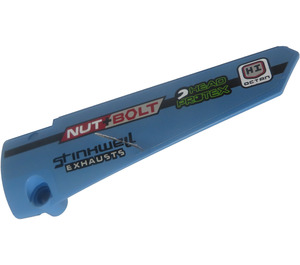 LEGO Medium Blue Curved Panel 6 Right with Nut   Bolt Stinkwell Exhausts Sticker (64393)