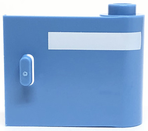 LEGO Bleu moyen Porte 1 x 3 x 2 Droite avec blanc Line avec charnière creuse (39622 / 106231)