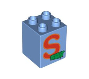 LEGO Medium Blue Duplo Brick 2 x 2 x 2 with S for Sofa (31110 / 93858)