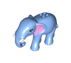 LEGO Medium Blue Elephant with Tusks and Pink Ears (67419)