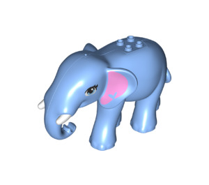 LEGO Medium blauw Elephant met Tusks en Roze Oren (67419)