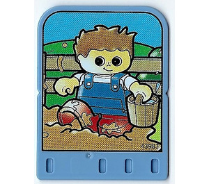 LEGO Medium blauw Explore Story Builder Card Farmyard Fun met boy met water Emmer Patroon (43983)