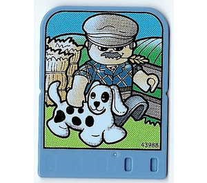 LEGO Medium Blue Explore Story Builder Card Farmyard Fun with farmworker with dog pattern (43988)
