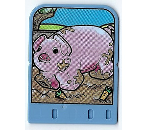 LEGO Medium Blue Explore Story Builder Card Farmyard Fun with pig pattern (43986)