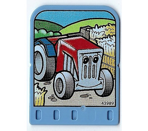 LEGO Medium Blue Explore Story Builder Card Farmyard Fun with red tractor pattern (43989)