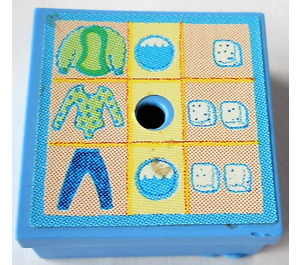 LEGO Mittelblau Gift Parcel mit Film Scharnier mit Washing Programs Aufkleber (33031)