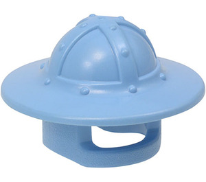 LEGO Azul medio Casco con Protector de barbilla y Broad Brim (15583 / 30273)