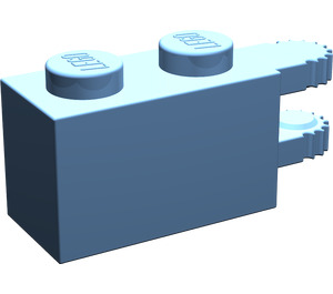 LEGO Bleu moyen Charnière Brique 1 x 2 Verrouillage avec Dual Finger sur Fin Horizontal (30540 / 54672)