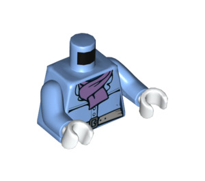 LEGO Medium blauw Minifiguur Jasje Torso met Paars Sjaal  (973 / 76382)