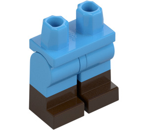 LEGO Medium Blue Minifigure Hips and Legs with Dark Brown Boots (3815 / 21019)