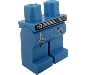 LEGO Mittelblau Minifigur Beine mit Safety Pins und Studded Gürtel (11677 / 95029)