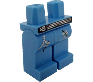 LEGO Medium Blue Minifigure Legs with Safety Pins and Studded Belt (11677 / 95029)