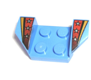 LEGO Mellanblå Stänkskydd Platta 2 x 2 med Flared Hjul Arches med Silver Stjärnor (41854 / 43074)