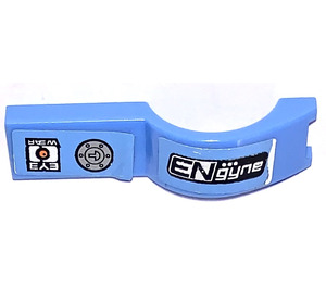 LEGO Medium Blue Mudguard Tile 1 x 4.5 with ENgyne Sticker (50947)